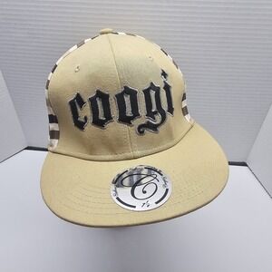 COOGI Men Hat Tan Logo Streetwear Urban Fashion Hip Hop Fitted 7 1/4 NEW